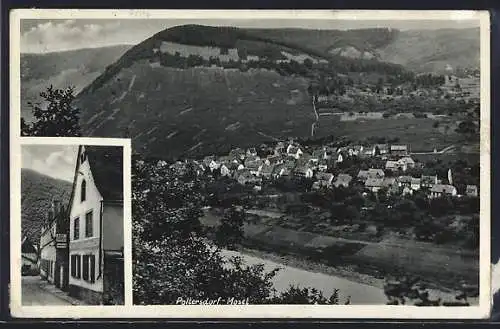 AK Poltersdorf /Mosel, Gasthaus Vergissmeinnicht und Totalansicht