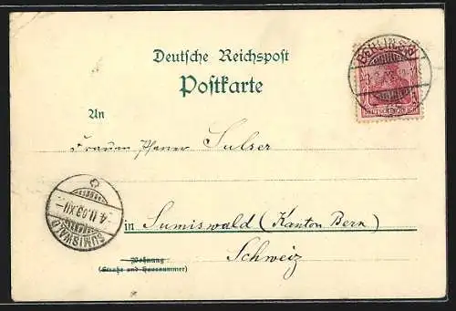 Lithographie Berlin-Kreuzberg, Belle-Alliance-Platz, Victoria-Platz, Jahn-Denkmal und Stadtkarte