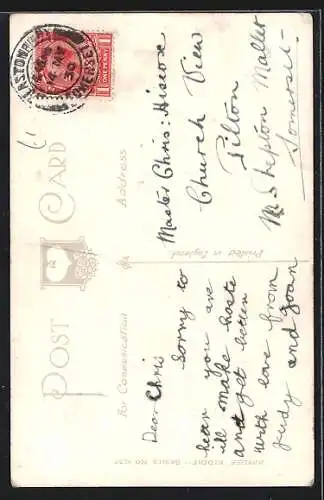 AK Kleines Mädchen wirft einen Brief in den Briefkasten