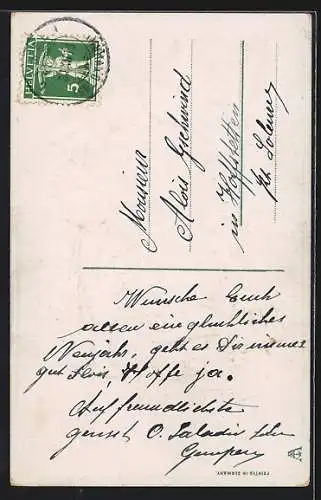 AK Neujahr, Kinder werfen Briefe in einem Postkasten