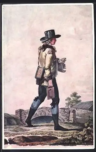 AK Wien, Klapperpostbote der Kleinen Post 1772-1785, Briefträger