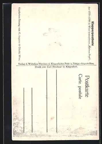 AK Wien, Klapperpostbote der Kleinen Post 1772-1785, Briefträger