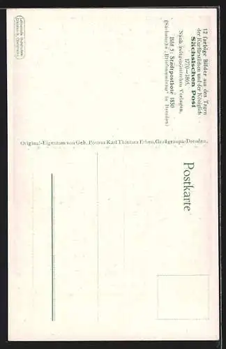Künstler-AK Gustav Müller: Sächsische Post, Bild Nr. 5, Stadt-Postbote, 1830
