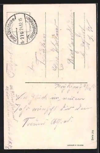 AK Mädchen und Junge in Tracht werfen Briefe ein