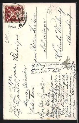 AK Junger Briefträger im Winter