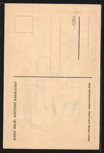 Künstler-AK Briefträger entleert einen Briefkasten