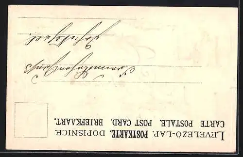 Lithographie Briefträger mit Post und Posthorn