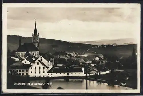 AK Rohrbach im Mühlviertel, Ortsansicht aus der Vogelschau