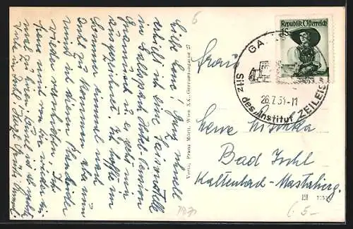 AK Gallspach /O. Oe., Institut Zeileis, Warteraum, Innenansicht