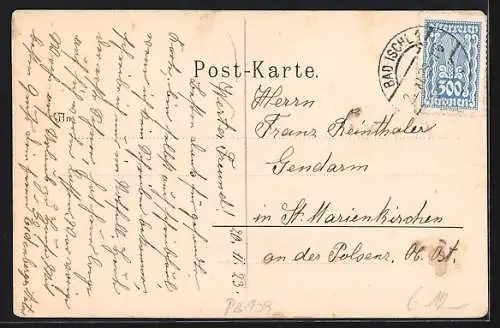 AK Ebensee, Uferpartie mit Kirche