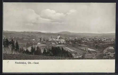 AK Neufelden /Ob.-Oest., Teilansicht mit Kirche