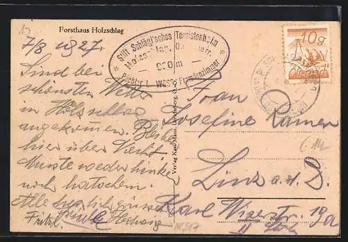 AK Schwarzenberg am Böhmerwald, Forsthaus Holzschlag
