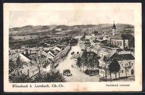 AK Wimsbach b. Lambach, Ortsansicht aus der Vogelschau