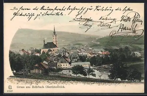 AK Rohrbach, Ortsansicht aus der Vogelschau