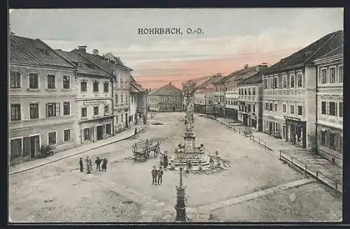 AK Rohrbach, Geschäft von Ferdinand Schwarz mit Strassenpartie