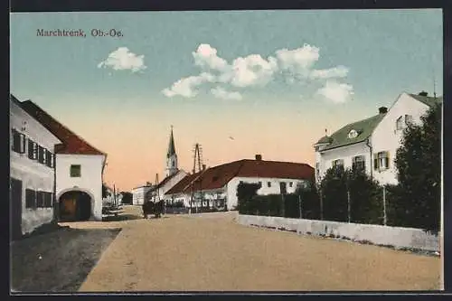AK Marchtrenk, Ortsansicht mit Strassenpartie