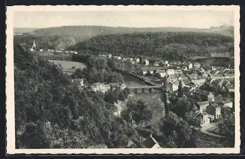 AK Aywaille, Panorama ves l`Eglise et les Rochers de Vieux-Jardins