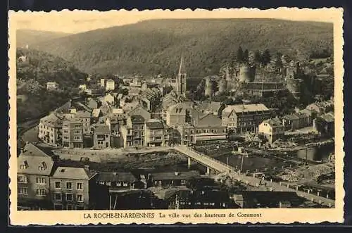 AK La Roche-en-Ardenne, La ville vue des hauteurs de Corumont