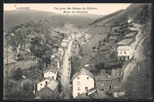 AK Laroche, Vue prise des Ruines du Château, Route du Cimetière