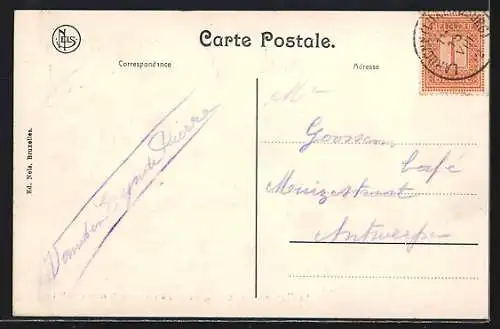 AK La Roche-en-Ardenne, Le Château, vue prise à l`entrée de la route d`Houffalize