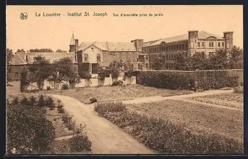 AK La Louvière, Institut St. Joseph, Vue d`ensemble pirse du jardin