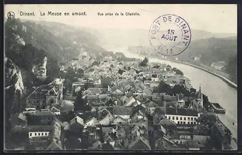 AK Dinant, La Meuse en amont, Vue prise de la Citadelle