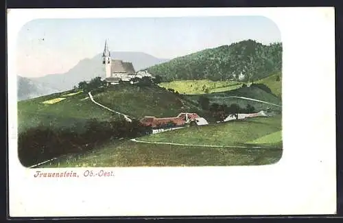 AK Frauenstein /Ob.-Oest., Panorama mit Kirche