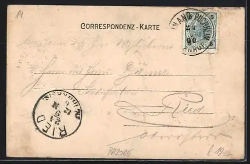 AK Attnang, Ortspartie mit Kirche