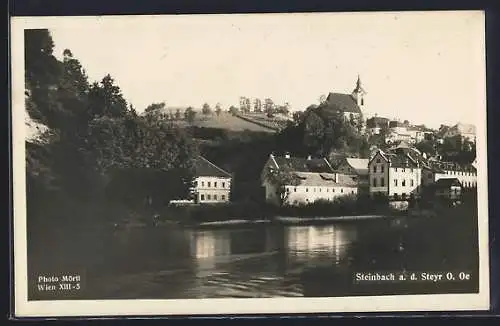 AK Steinbach a. d. Steyr, Teilansicht mit Kirche