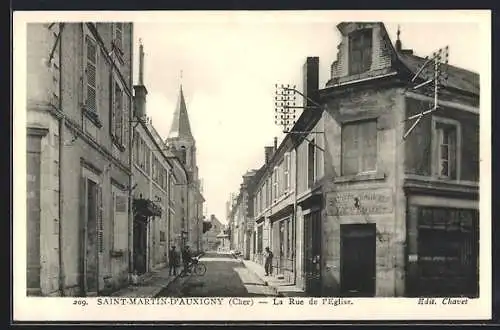 AK Saint-Martin-d`Auxigny, La Rue de l`Église
