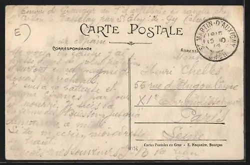 AK Saint-Martin-d`Auxigny, Rue de l`Église avec le Café Gadon