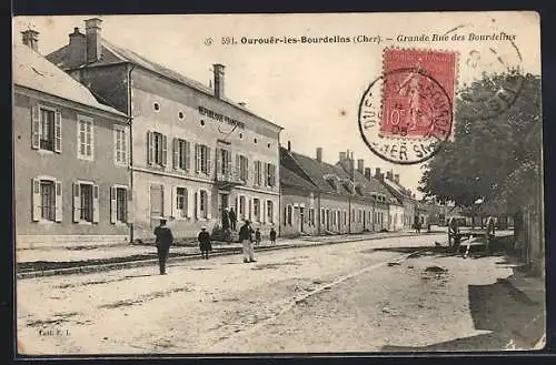 AK Ourouer-les-Bourdelins, Grande Rue des Bourdelins
