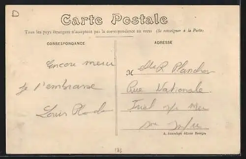 AK Le Pondy, Route de Thaumiers avec boulangerie et villageois en Berry