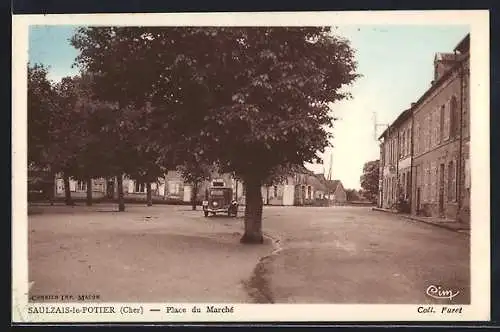 AK Saulzais-le-Potier, Place du Marché