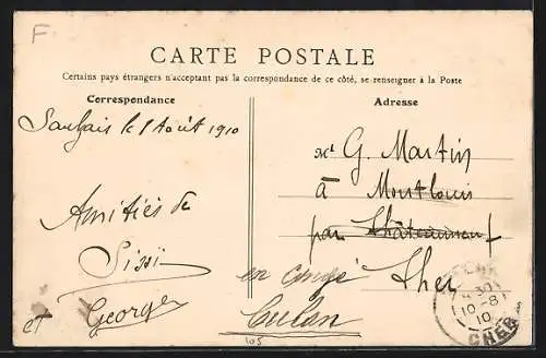 AK Saulzais-le-Potier, Routes de Saint-Amand et d`Urcay