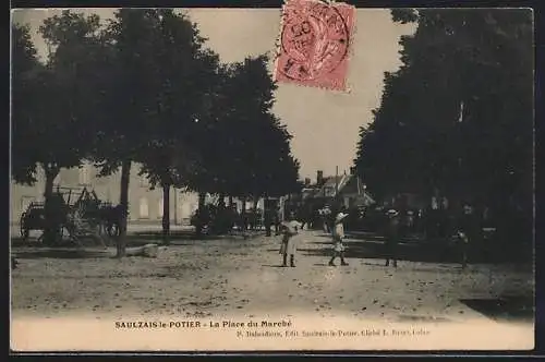 AK Saulzais-le-Potier, La Place du Marché