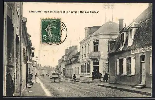 AK Sancoins, Rue de Nevers et le Nouvel Hôtel des Postes