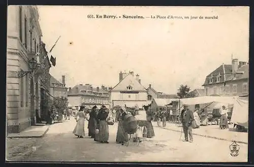 AK Sancoins, La Place d`Armes, un jour de marché