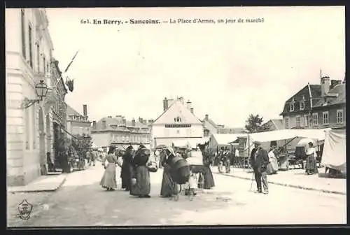 AK Sancoins, La Place d`Armes, un jour de marché