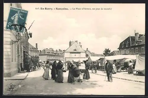 AK Sancoins, La Place d`Armes, un jour de marché