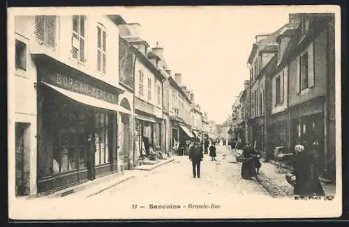 AK Sancoins, Grande-Rue animée avec boutiques et passants