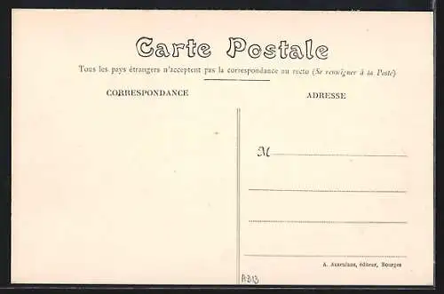 AK Vailly, Vue du village avec maisons en pierre et tour en arrière-plan