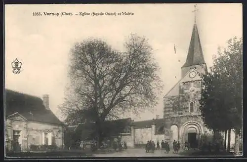 AK Vornay, Église et Mairie