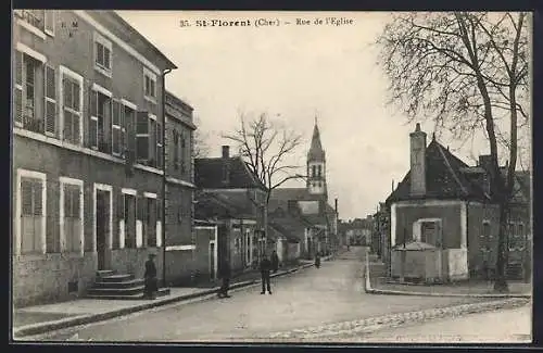 AK St-Florent, Rue de l`Église avec vue sur le clocher