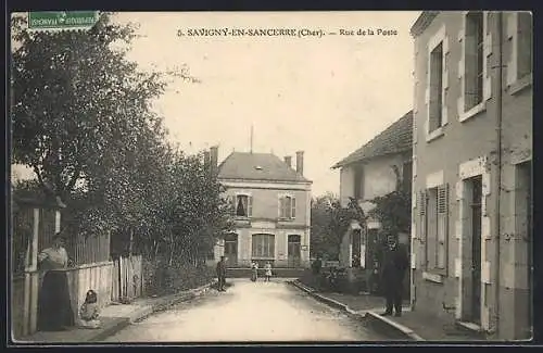 AK Savigny-en-Sancerre, Rue de la Poste