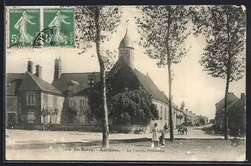 AK Asnières, Le Temple Protestant en Berry
