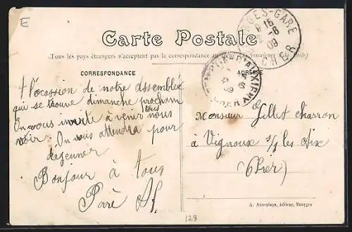AK Asnières, Le Temple Protestant en Berry