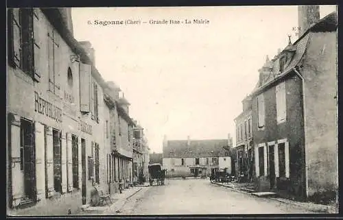 AK Sagonne, Grande Rue, La Mairie