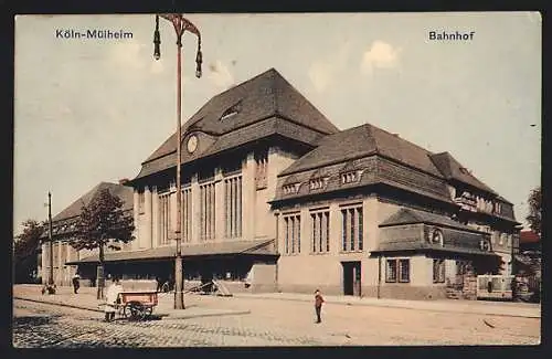 AK Köln-Mülheim, Ansicht vom Bahnhof