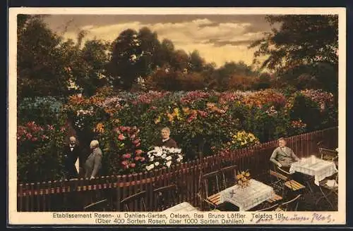 AK Oelsen / Elsteraue, Restaurant Rosen- und Dahlien-Garten von Bruno Löffler